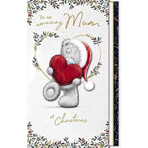 Handmade Me To You Bear Mum Christmas Card by Carte Blanche showing a cute bear illustration on festive greeting card