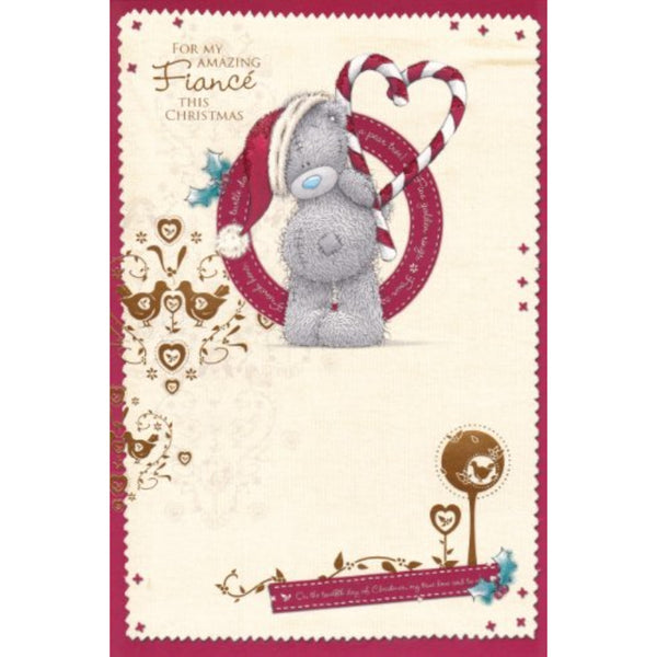 Me To You Bear Fiancé Christmas Card by Carte Blanche featuring a cute teddy bear and festive holiday design.
