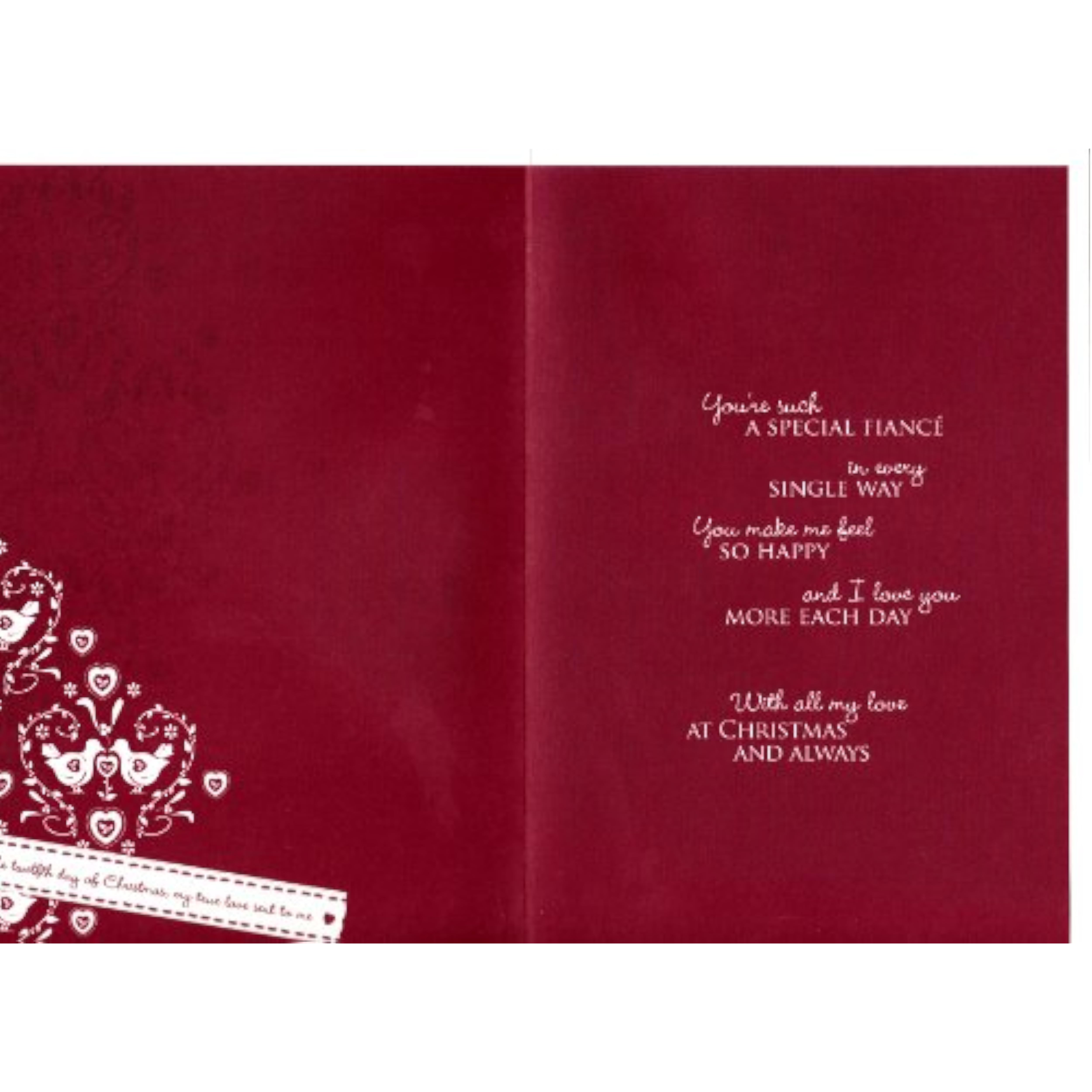 Me To You Bear Fiancé Christmas greeting card by Carte Blanche featuring festive holiday design and adorable bear illustration.