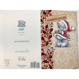 Red foil Christmas greeting card featuring Me To You Bear, perfect for a goddaughter, by Carte Blanche.