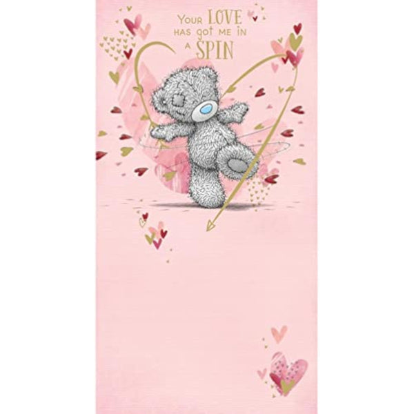 Me To You Bear Valentine's spin love greeting card by Carte Blanche with adorable bear design and romantic message.