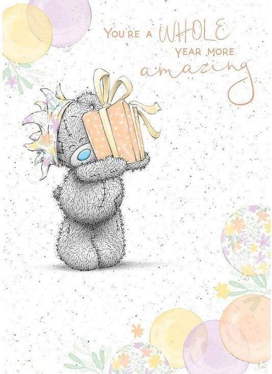 Tetty Teddy Bear birthday greeting card by Carte Blanche featuring a cute teddy bear design for a special celebration.