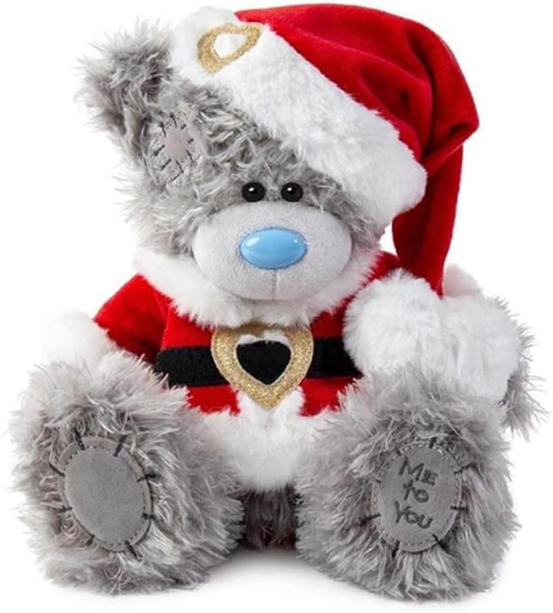 Soft Tatty Teddy Bear Santa plush toy by Carte Blanche, featuring a cuddly teddy with a festive Santa outfit.