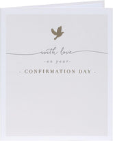 Beige Dove Design Confirmation Card For Boy or Girl