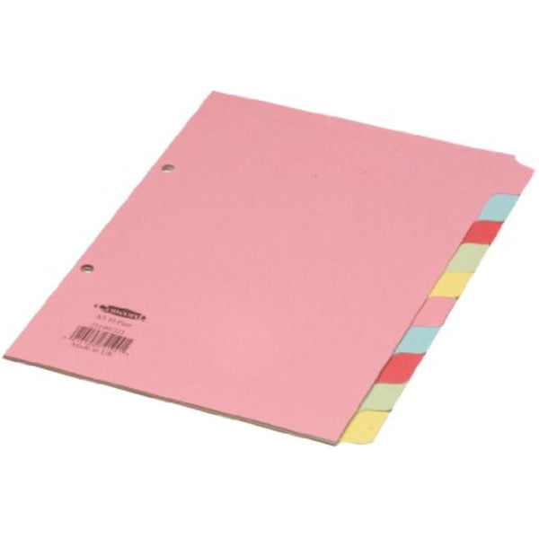 Concord A5 10-part subject dividers with 230 micron thickness, designed for organizing greeting cards and stationery.