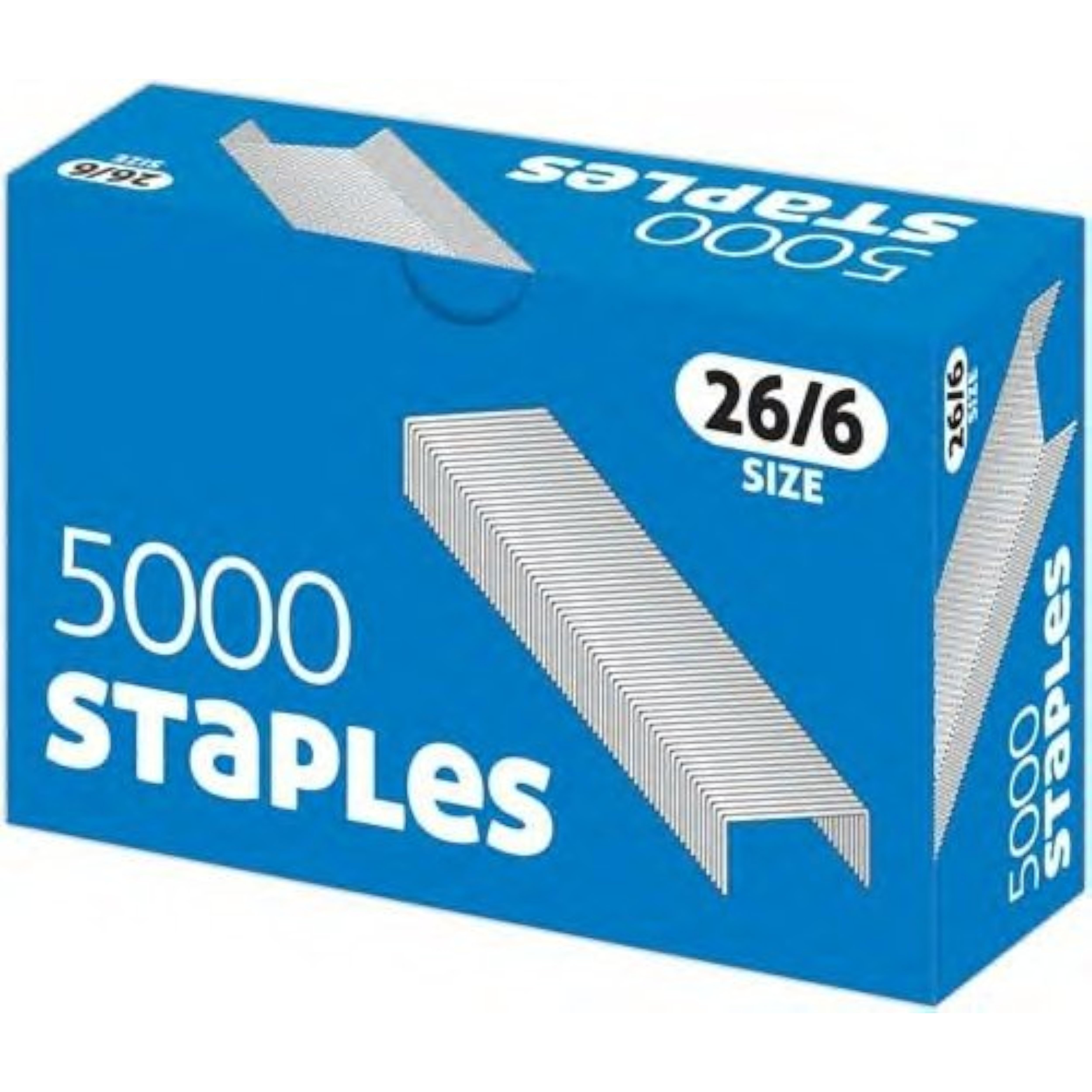 Box of 5000 County 26/6 size staples for greeting card crafting, durable and efficient for secure paper fastening.