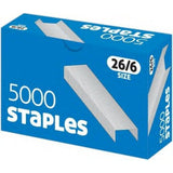 Box of 5000 County 26/6 size staples for greeting card crafting, durable and efficient for secure paper fastening.