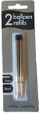 Black Parker-compatible ballpoint pen refills twin pack, shown in a County greeting card.