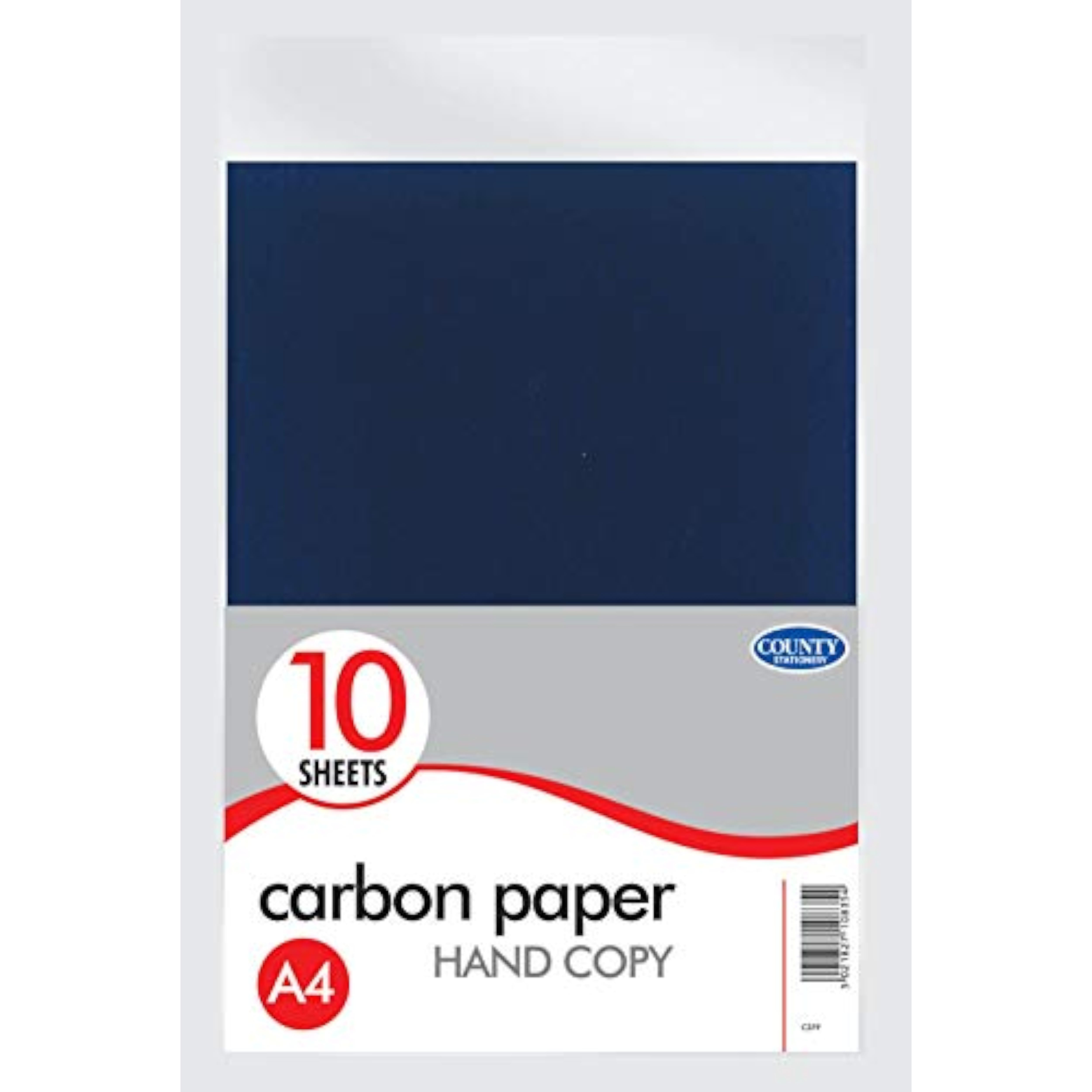 A4 black carbon paper sheets for duplication, County brand, 10 sheets of stationery for copying and tracing tasks.