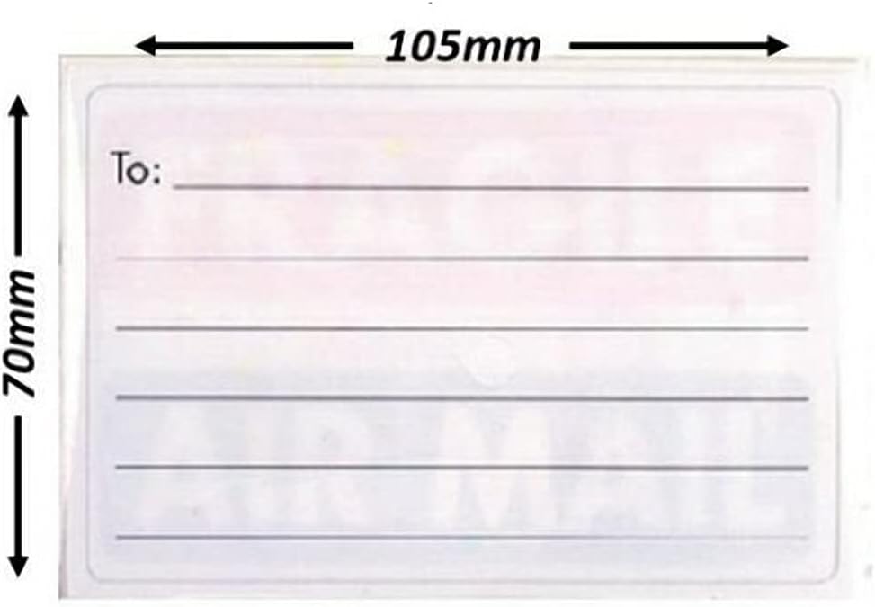 Self-adhesive shipping labels from County, pack of 12, designed for easy parcel labeling and secure adhesion.