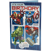 Disney Marvel Avengers Birthday Boy Card Iron Man, Hulk, Captain America, Thor