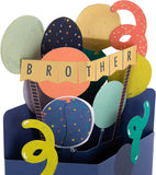 Hallmark 3D Birthday Card for Brother - Colourful Balloons Bunting Design