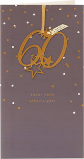 Happy 60th Birthday Card with Hanging Keepsake