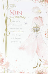 Birthday Card for Amazing Mum with Ribbon