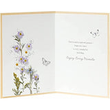 Embossed Cute Floral Design Into The Medow Range Birthday Card
