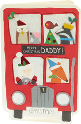 Double Decker Bus Design Daddy Christmas Card