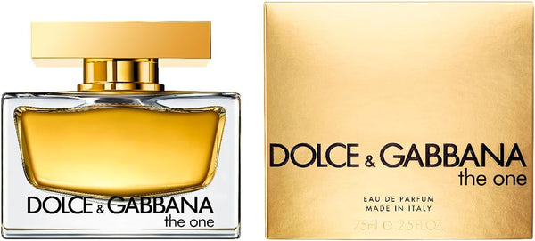 Dolce & Gabbana The One women's Eau de Parfum spray bottle, 75ml, elegant fragrance packaging with floral and oriental notes