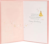Disney Princess Birthday Card For Granddaughter With Envelope - Children's Design With Love Hearts And Butterflies