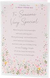 Floral Design For Someone Special Birthday Card with Sentimental Poem