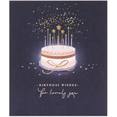 UK Greetings Birthday Card For Her/Female/Friend With Envelope - Starry Cake Design