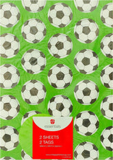 Football Wrapping Paper 2 Sheets & 2 Tags