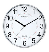 Unilux Clock Aria 285mm Diameter Metal Grey Rim