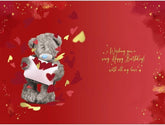 Me To You Tatty Teddy Wonderful Husband 3D Holographic Birthday Card