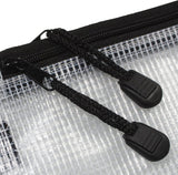 Eco-Eco Stationery clear flat pencil case made from 90% recycled materials, 20x13cm, eco-friendly and durable.