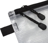 Clear flat pencil case from Eco-Eco Stationery, 20x13cm, made with 90% recycled material, eco-friendly and durable.