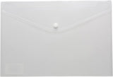 A4 recycled clear plastic wallet with press stud poppers, Eco-Eco Stationery, 50% recycled material, 310x238mm, pack of 5