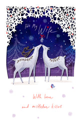 Mistletoe Kisses Wife Christmas Card