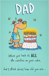Funny Cartoon Illustration Dad Birthday Card
