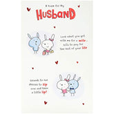 Husband Valentine's Day Card, Valentine's Day Card for Husband with Poem, Bunny Valentine's Day Card, Valentine's Card for Him