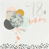 Neon Birthday Balloon Design 18th Birthday Card