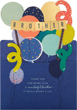 Hallmark 3D Birthday Card for Brother - Colourful Balloons Bunting Design