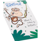 Funny Pop-Up Monkey Snot Design Brother Birthday Card