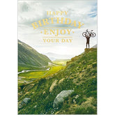 Mountain Biking Victory Foil and Embossed Birthday' Card