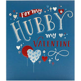 Husband Valentines Day Card With Envelope - Blue Design