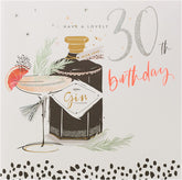 Neon Lustre 30th Birthday Gin Greetings Card