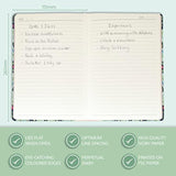 Compact hardcover lined notebook 216x151mm with 160 smooth white pages by Gifted Stationery