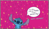 Disney Stitch 7th birthday greetings card for girls featuring a cute Stitch design, perfect for nieces, granddaughters, or daughters.