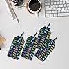 Set of 4 navy Glick Luxury Gift Tags with happy birthday design, blue and multicoloured, perfect for gift wrapping and decorating.