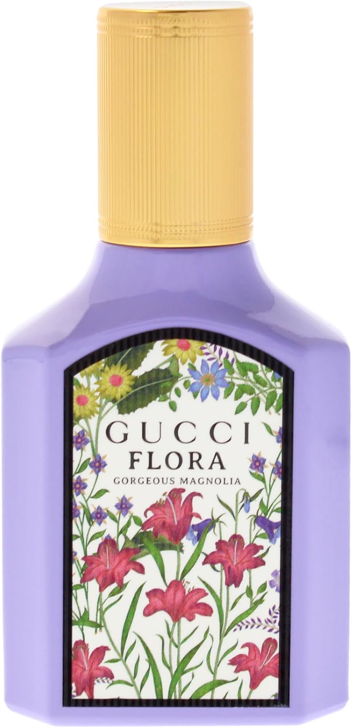 Gucci Flora Gorgeous Magnolia Eau de Parfum spray for women, 30ml, featuring a elegant floral fragrance bottle.