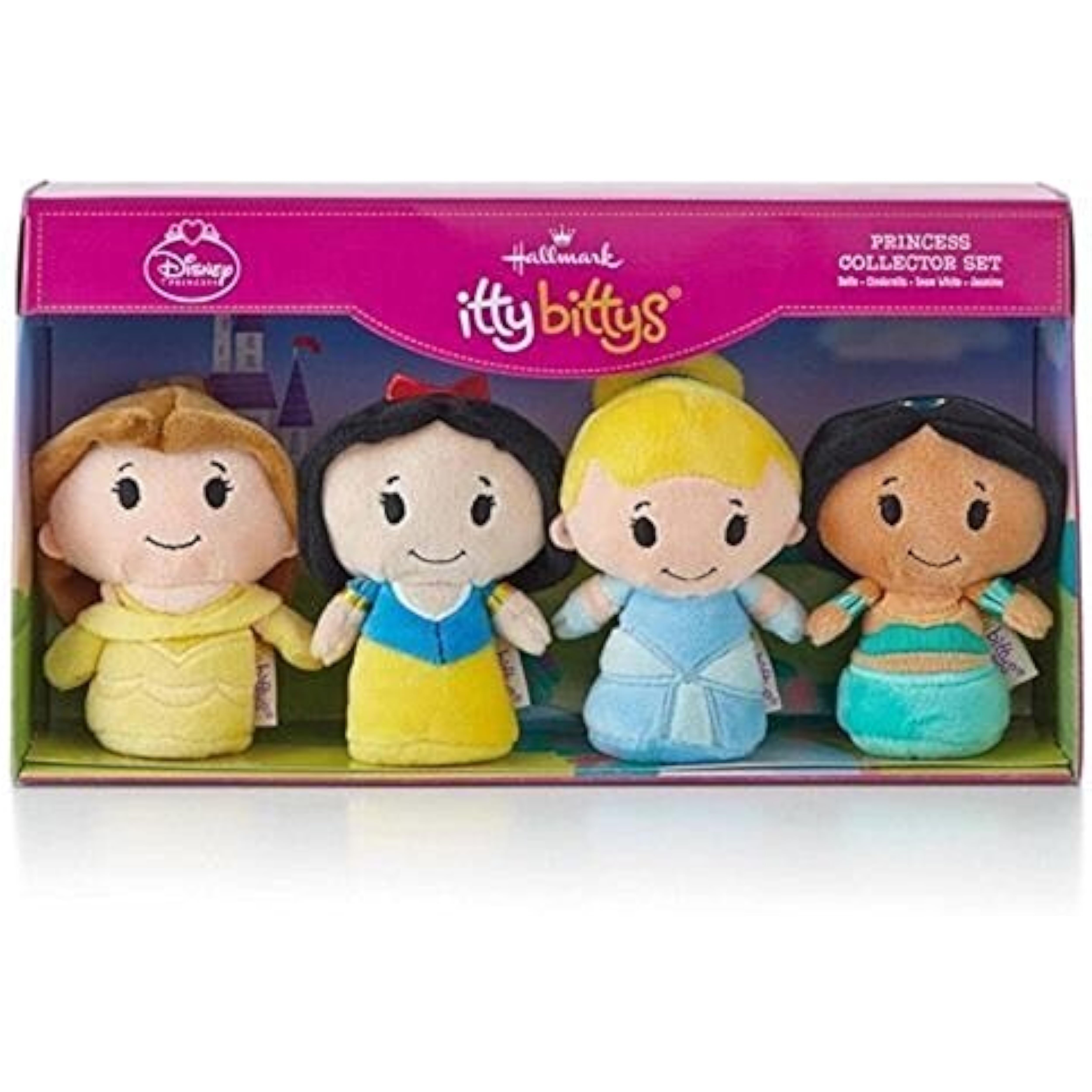 Hallmark Disney Princess Collector Set featuring Belle and other princess figurines, detailed and vibrant display box.
