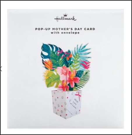 Hallmark 3D tropical flowers pop-up Mother’s Day card with vibrant, stunning floral design and intricate floral details inside.