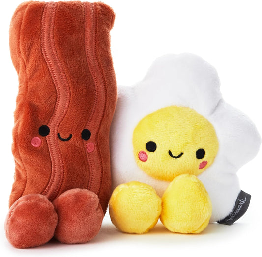 Hallmark Better Together Bacon and Egg soft toy pair, cute plush breakfast-themed stuffed animals, perfect for gifting or cuddling