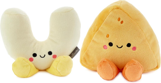 Hallmark Better Together Mac and Cheese Pair soft toy set featuring a cute cheese and macaroni plush toys.