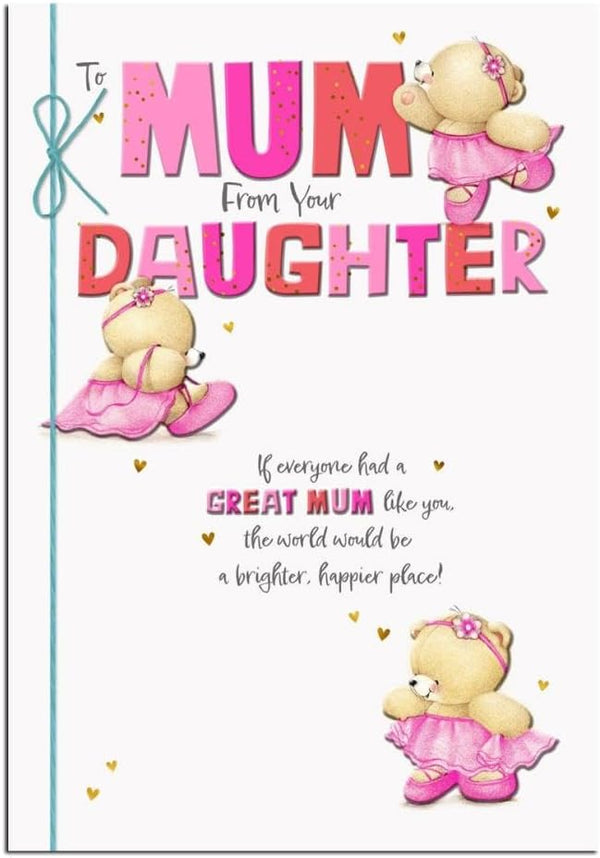 Hallmark Forever Friends Mum from Daughter Mother’s Day card with heartfelt, sweet greeting and floral design.