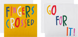 Pack of 10 Hallmark Good Luck cards with two bright, colorful designs, perfect for sending well wishes.