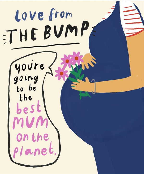 Hallmark Love from The Bump Mother’s Day Card with heartfelt message for a mum-to-be, featuring adorable floral and heart designs.